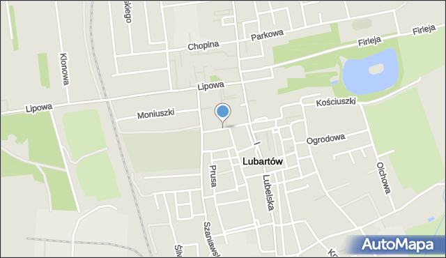 Lubartów, Cmentarna, mapa Lubartów