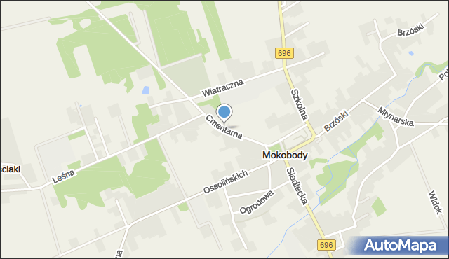 Mokobody, Cmentarna, mapa Mokobody