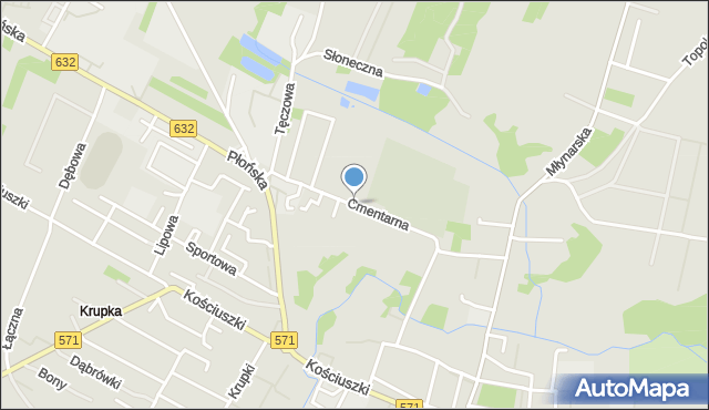 Nasielsk, Cmentarna, mapa Nasielsk