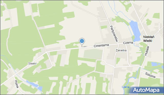 Niekłań Wielki, Cmentarna, mapa Niekłań Wielki