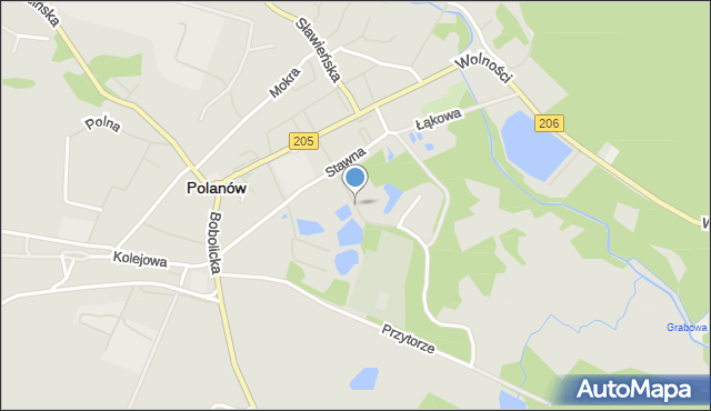 Polanów powiat koszaliński, Cmentarna, mapa Polanów powiat koszaliński