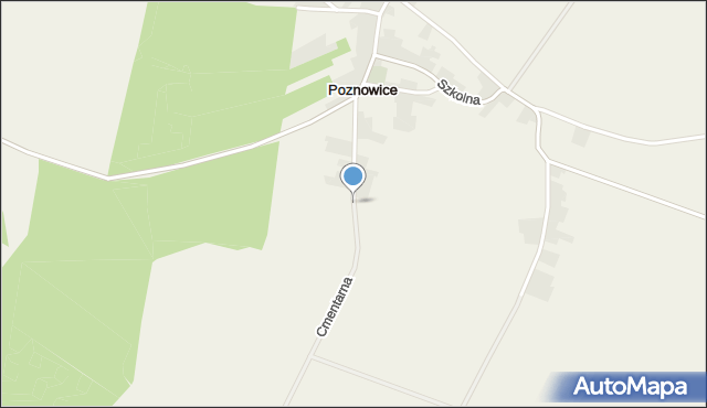 Poznowice, Cmentarna, mapa Poznowice