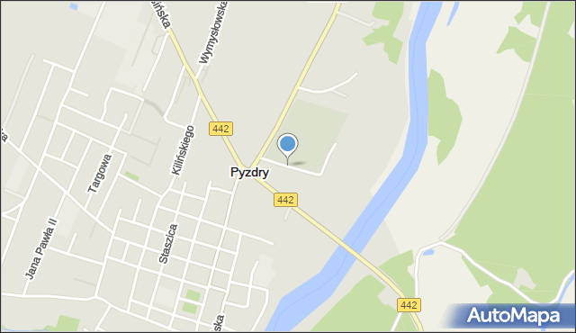 Pyzdry, Cmentarna, mapa Pyzdry