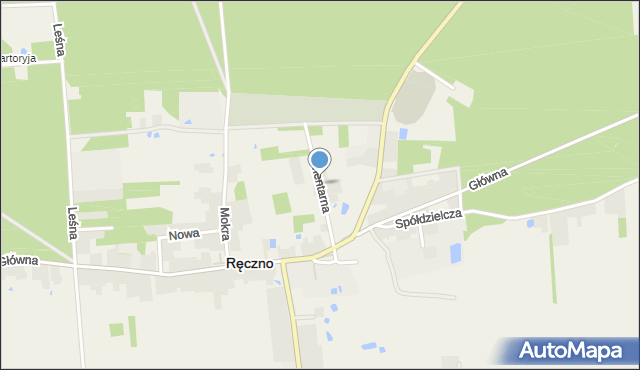 Ręczno, Cmentarna, mapa Ręczno