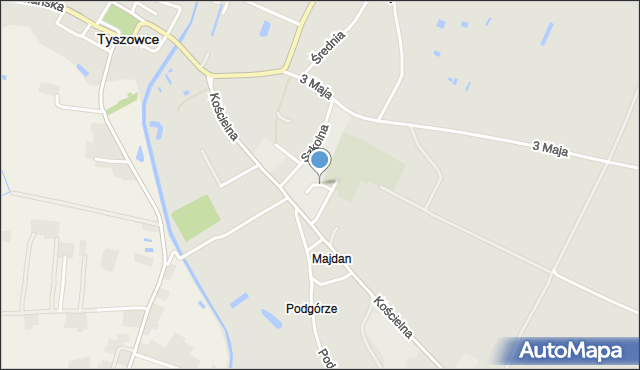 Tyszowce, Cmentarna, mapa Tyszowce