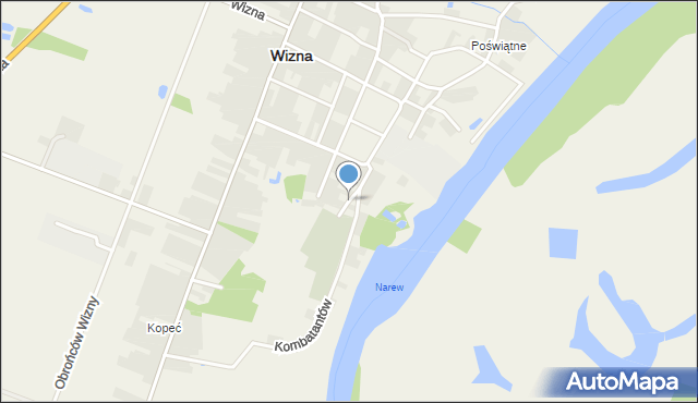 Wizna, Cmentarna, mapa Wizna