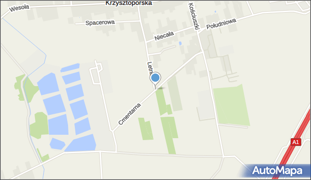 Wola Krzysztoporska, Cmentarna, mapa Wola Krzysztoporska