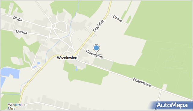 Wrzelowiec, Cmentarna, mapa Wrzelowiec