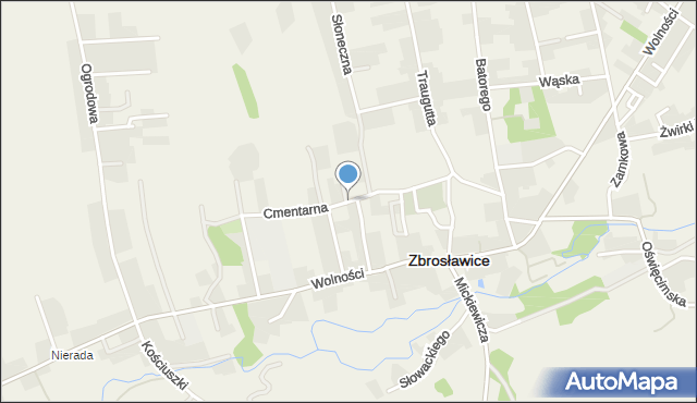 Zbrosławice, Cmentarna, mapa Zbrosławice