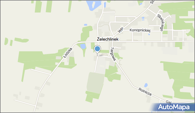 Żelechlinek, Cmentarna, mapa Żelechlinek