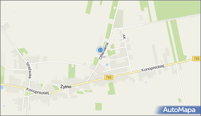 Żytno, Cmentarna, mapa Żytno