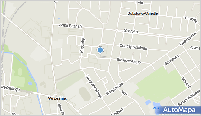 Słomowo gmina Września, Culica Stanisława, mjr., mapa Słomowo gmina Września