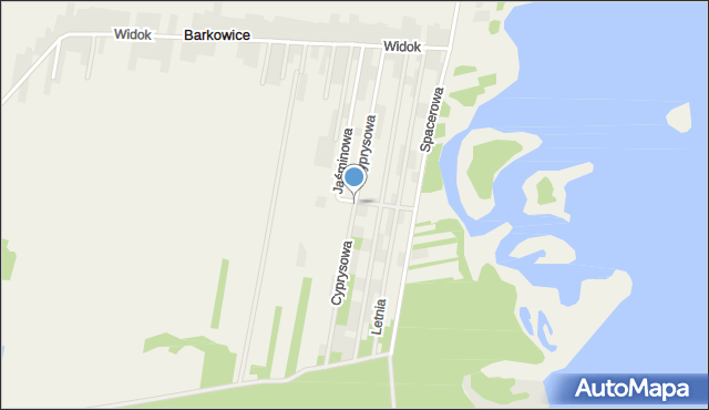 Barkowice, Cyprysowa, mapa Barkowice