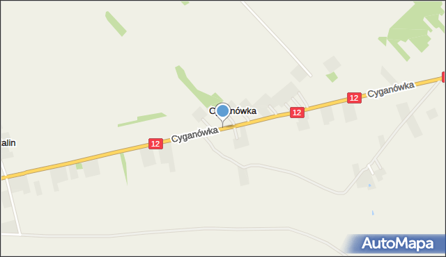 Cyganówka gmina Zwoleń, Cyganówka, mapa Cyganówka gmina Zwoleń