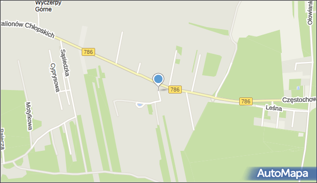 Częstochowa, Cyganowskiego Lucjusza Władysława, mapa Częstochowy