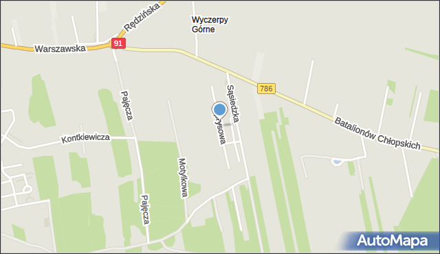 Częstochowa, Cyprysowa, mapa Częstochowy