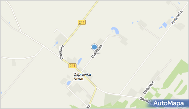 Dąbrówka Nowa gmina Sicienko, Cysterska, mapa Dąbrówka Nowa gmina Sicienko