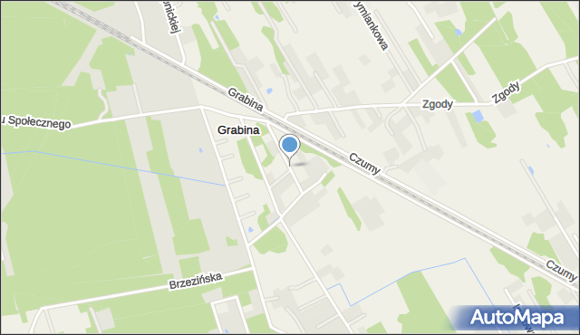 Grabina gmina Halinów, Cynamonowa, mapa Grabina gmina Halinów