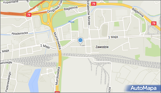 Katowice, Cynkowa, mapa Katowic