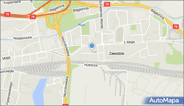 Katowice, Cynkowa, mapa Katowic