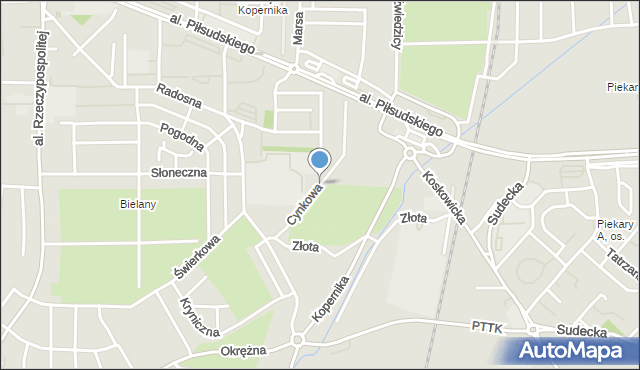 Legnica, Cynkowa, mapa Legnicy