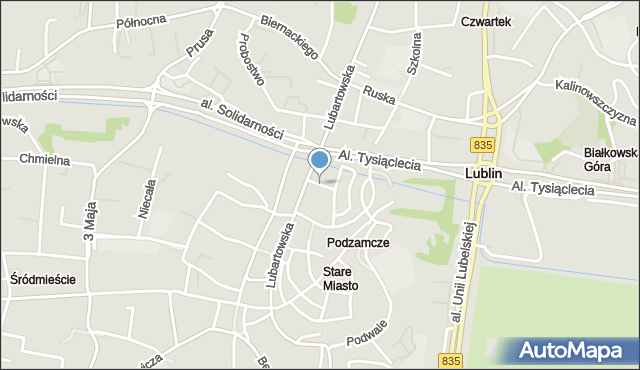 Lublin, Cyrulicza, mapa Lublina