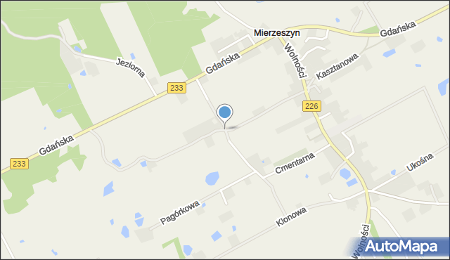 Mierzeszyn, Cyprysowa, mapa Mierzeszyn