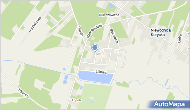 Niewodnica Kościelna, Cyprysowa, mapa Niewodnica Kościelna