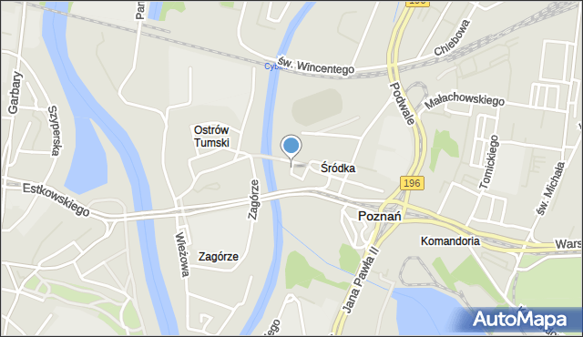 Poznań, Cybińska, mapa Poznania