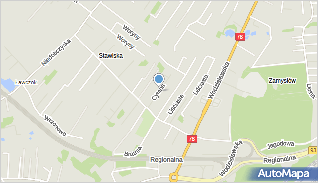 Rybnik, Cyrana Józefa, mapa Rybnika