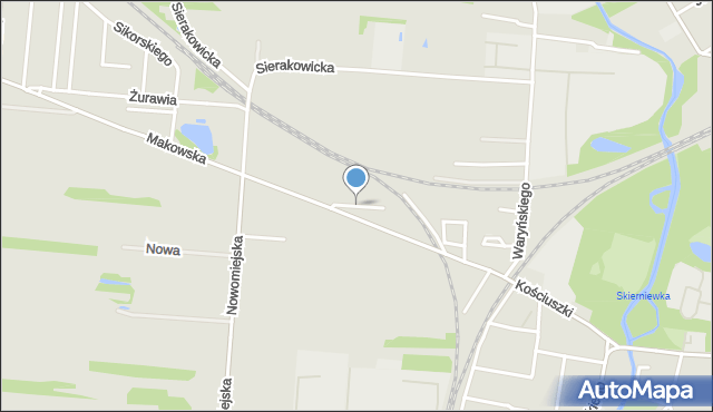 Skierniewice, Cyprysowa, mapa Skierniewic