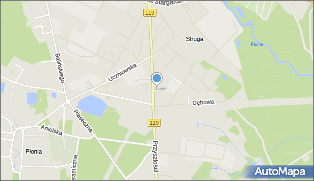 Szczecin, Cysterska, mapa Szczecina