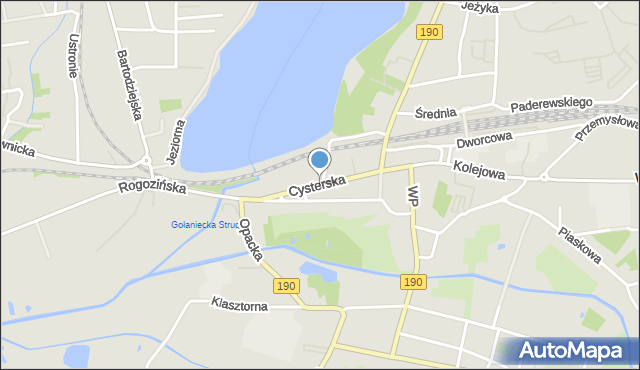 Wągrowiec, Cysterska, mapa Wągrowiec
