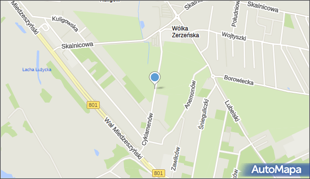Warszawa, Cyklamenów, mapa Warszawy