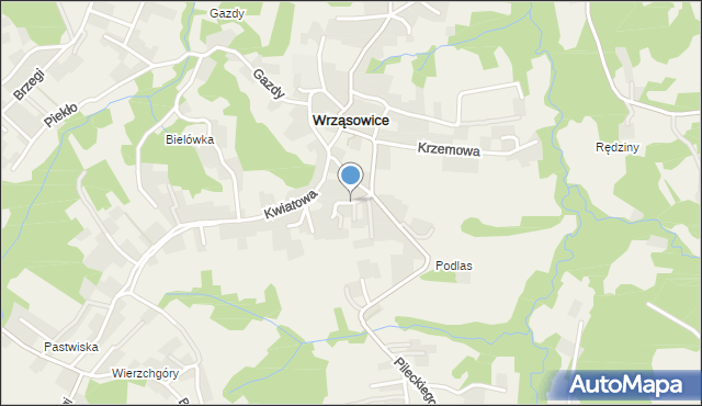 Wrząsowice, Cyprysowa, mapa Wrząsowice