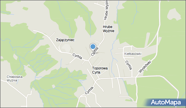 Zakopane, Cyrhla, mapa Zakopanego