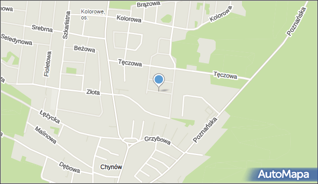 Zielona Góra, Cynamonowa, mapa Zielona Góra