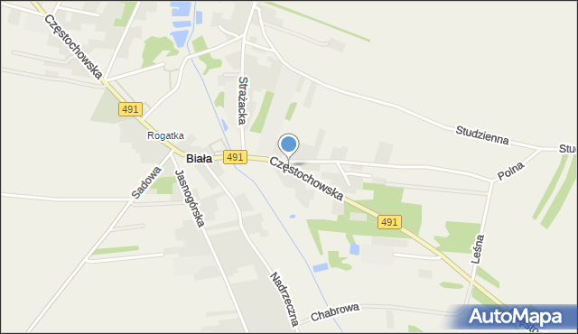 Biała gmina Kłobuck, Częstochowska, mapa Biała gmina Kłobuck