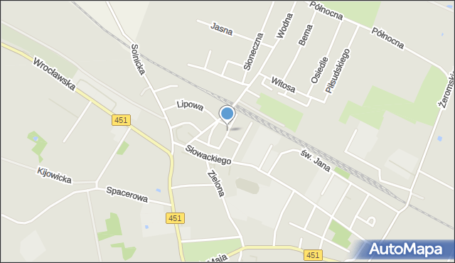 Bierutów, Czereśniowa, mapa Bierutów