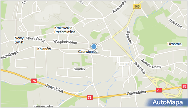 Bochnia, Czerwieniec, mapa Bochni