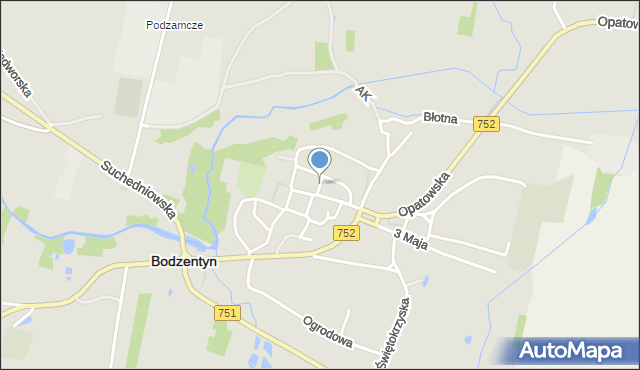 Bodzentyn, Czysta, mapa Bodzentyn