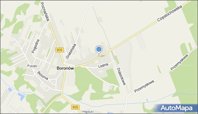 Boronów, Częstochowska, mapa Boronów