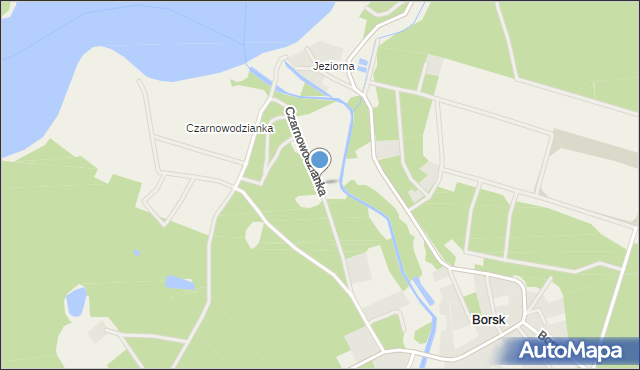 Borsk gmina Karsin, Czarnowodzianka, mapa Borsk gmina Karsin