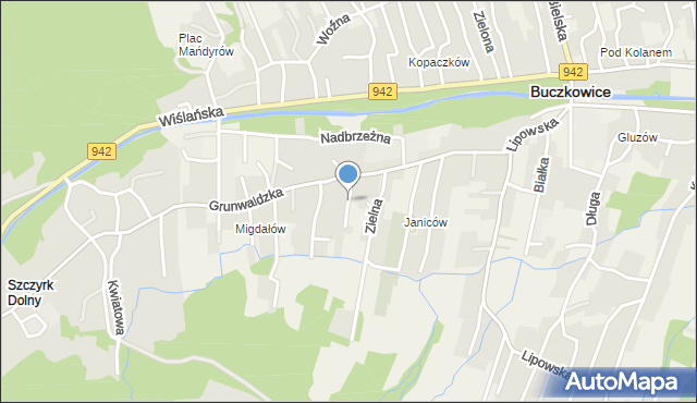 Buczkowice, Czereśniowa, mapa Buczkowice
