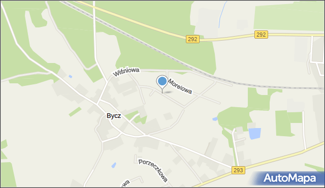 Bycz gmina Bytom Odrzański, Czereśniowa, mapa Bycz gmina Bytom Odrzański