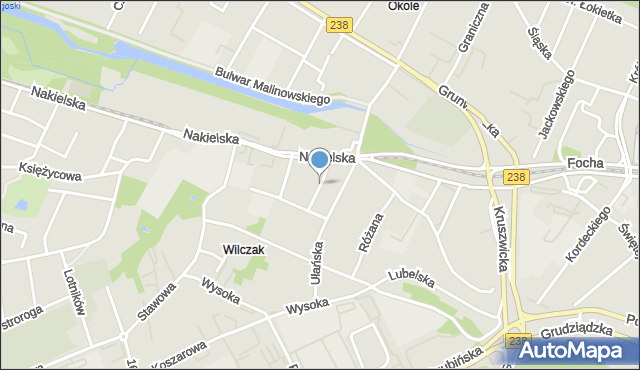 Bydgoszcz, Czarnieckiego Stefana, hetm., mapa Bydgoszczy