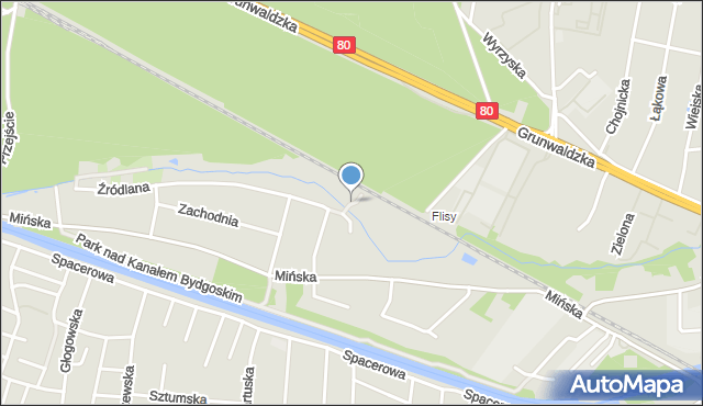 Bydgoszcz, Czyste Pola, mapa Bydgoszczy