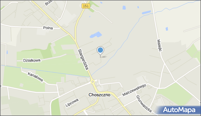 Choszczno, Czarnieckiego Stefana, hetm., mapa Choszczno