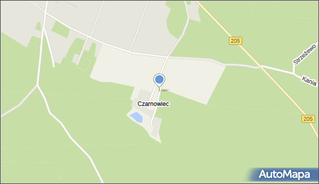Czarnowiec gmina Polanów, Czarnowiec, mapa Czarnowiec gmina Polanów