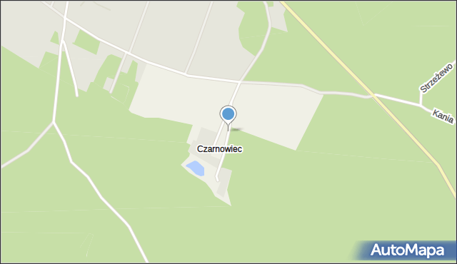 Czarnowiec gmina Polanów, Czarnowiec, mapa Czarnowiec gmina Polanów